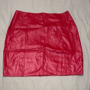SHEIN leather red skirt